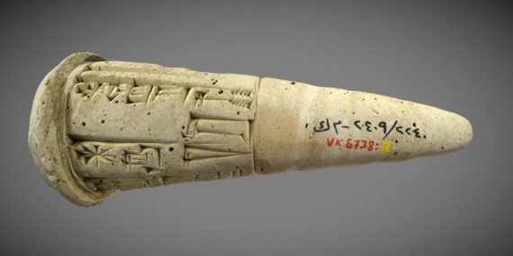 3D-mallikuva savikynnestä muinaisesta Mesopotamiasta.